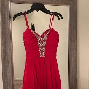 Red High-low dress 3/4